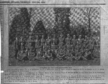 160th Battalion, 1917, from Walkerton Herald-Times, July 5, 1934